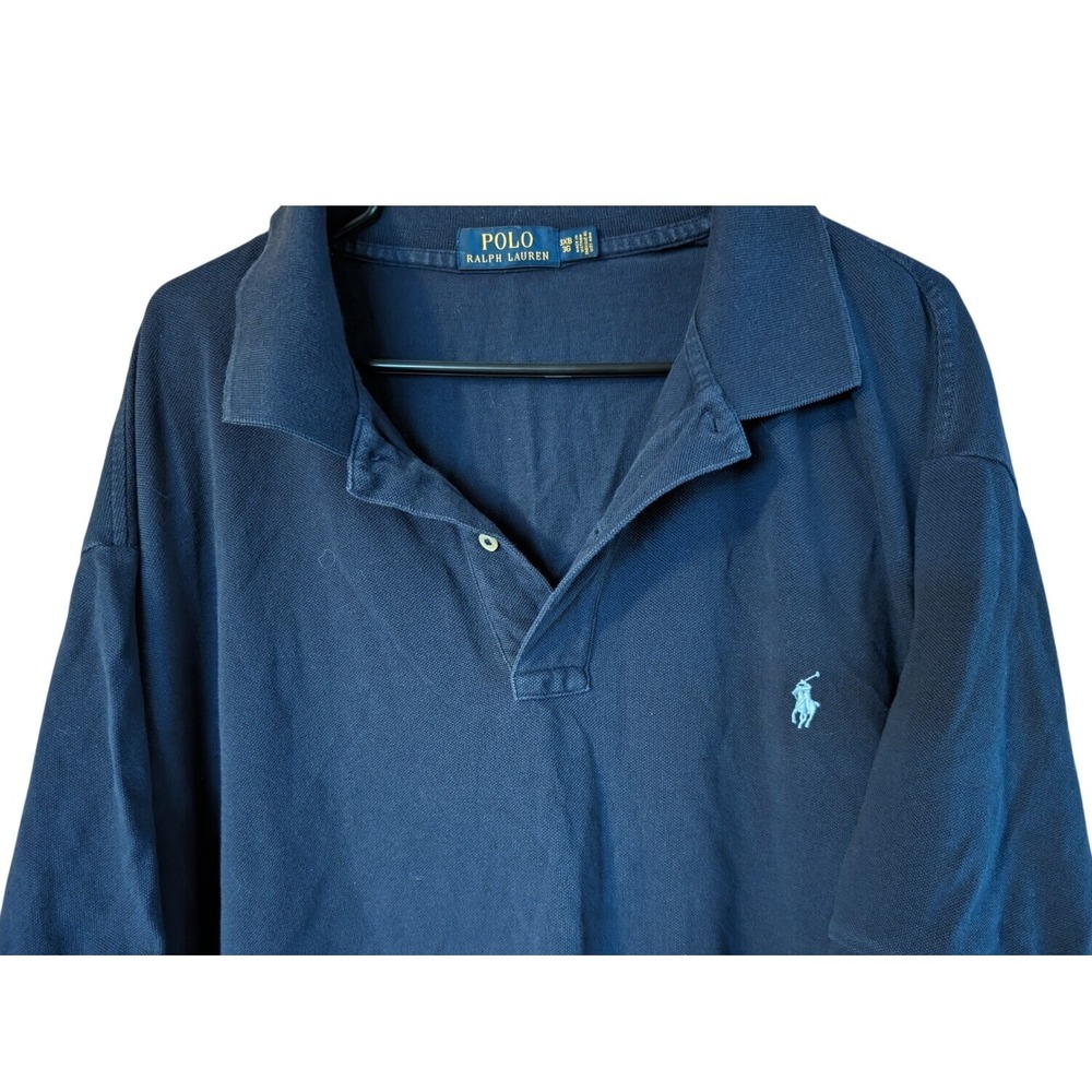POLO‎ RALPH LAUREN Mens 3XB 3G  BIG Blue Navy Collared POLO